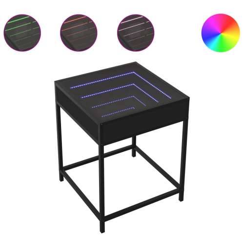 Noćni ormarić s beskonačnim LED svjetlima crni 40 x 40 x 51 cm - Crna 1 Cijena