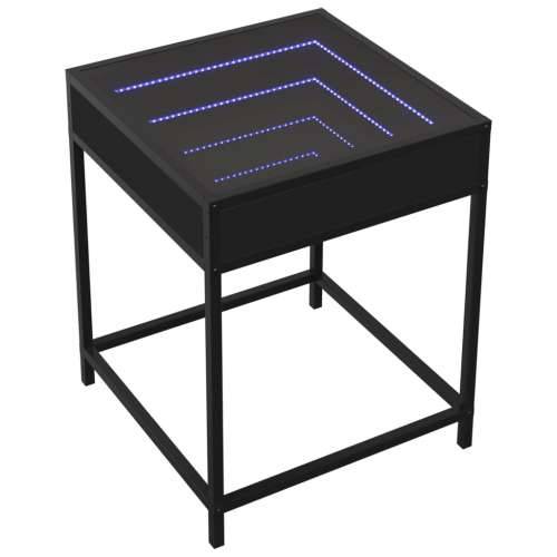 Noćni ormarić s beskonačnim LED svjetlima crni 40 x 40 x 51 cm - Crna 1 Cijena