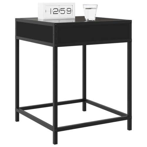 Noćni ormarić s beskonačnim LED svjetlima crni 40 x 40 x 51 cm - Crna 1 Cijena
