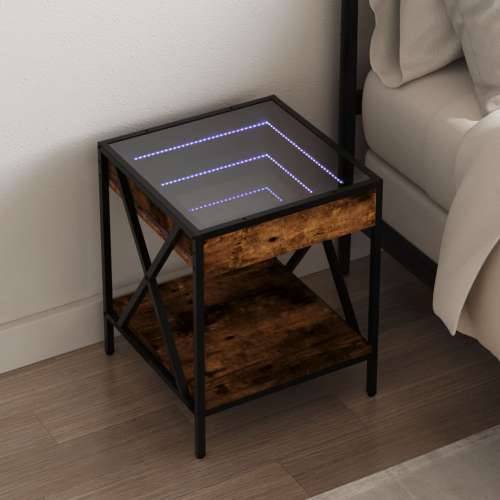 Noćni ormarić s beskonačnim LED boja hrasta 40x40x49 cm - Dimljeni hrast 1 Cijena
