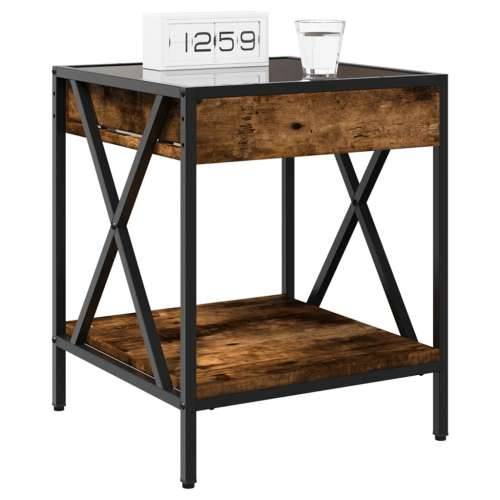 Noćni ormarić s beskonačnim LED boja hrasta 40x40x49 cm - Dimljeni hrast 1 Cijena