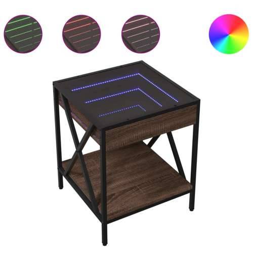 Noćni ormarić s beskonačnim LED boja smeđeg hrasta 40x40x49 cm - Smeđi hrast 1 Cijena