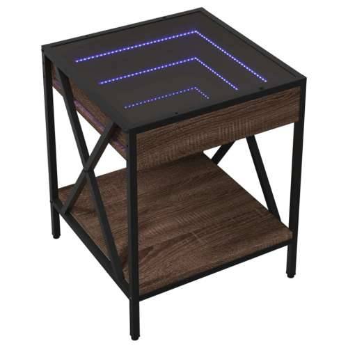 Noćni ormarić s beskonačnim LED boja smeđeg hrasta 40x40x49 cm - Smeđi hrast 1 Cijena