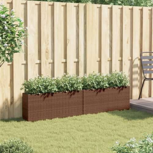 Vrtne sadilice s 2 posude 2 kom smeđe 90 x 20 x 40 cm poliratan - Smeđa 2 Cijena