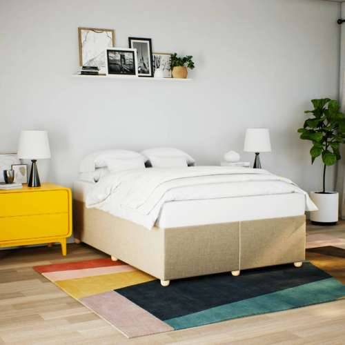 Okvir za krevet bez madraca krem 140 x 190 cm od tkanine - Krema 140 x 190 cm Cijena