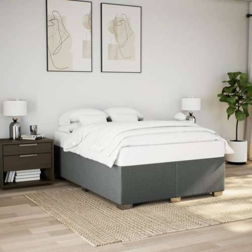 Krevet s oprugama i madracem tamnosivi 140x190 cm od tkanine - Tamno siva 140 x 190 cm Cijena