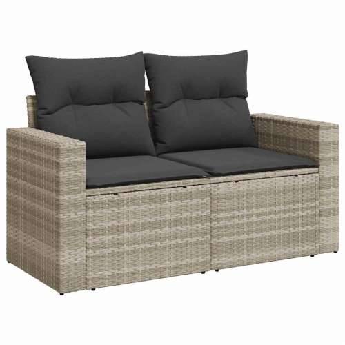 Vrtna garnitura - 11-dijelni set vrtnih sofa poliratan s jastucima svijetlosivi - Svjetlosiva 1 Cijena