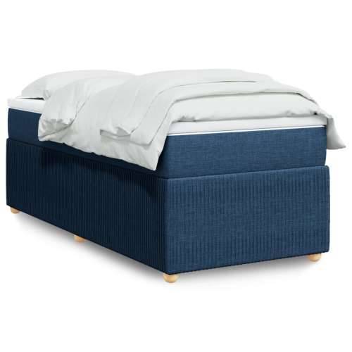 Krevet s oprugama i madracem plavi 90 x 190 cm od tkanine - Plava 90 x 190 cm Cijena