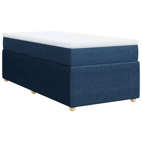 Krevet s oprugama i madracem plavi 90 x 190 cm od tkanine - Plava 90 x 190 cm Cijena
