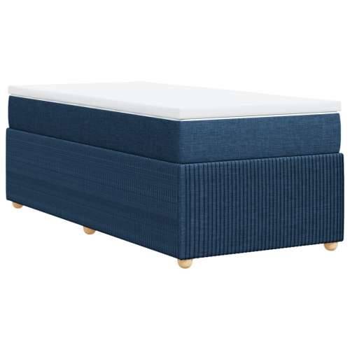 Krevet s oprugama i madracem plavi 90 x 190 cm od tkanine - Plava 90 x 190 cm Cijena