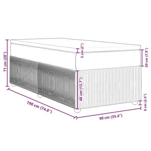 Krevet s oprugama i madracem plavi 90 x 190 cm od tkanine - Plava 90 x 190 cm Cijena