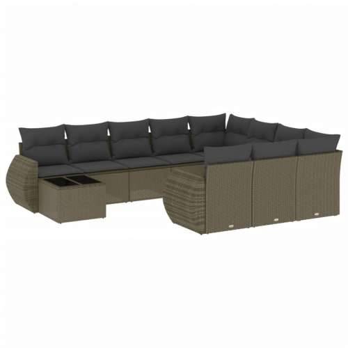 Vrtna garnitura - 10-dijelni set vrtnih sofa poliratan s jastucima svijetlosivi Svjetlosiva i tamnosiva 1 Cijena