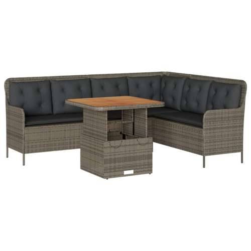 2-dijelna vrtna garnitura od poliratana s jastucima siva - Siva 80 x 80 x 40/71 cm 1 Cijena