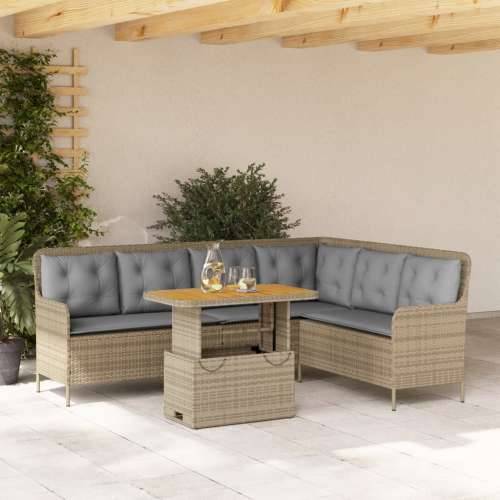 Vrtna garnitura - 2-dijelni set vrtnih sofa od poliratana s jastucima bež - bež i siva 90 x 55 x 40/71 cm 1 Cijena