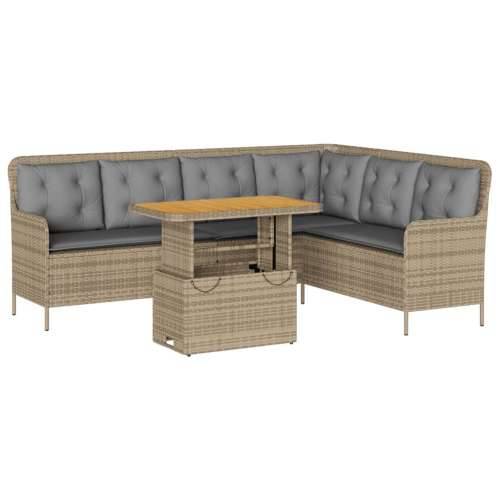 Vrtna garnitura - 2-dijelni set vrtnih sofa od poliratana s jastucima bež - bež i siva 90 x 55 x 40/71 cm 1 Cijena