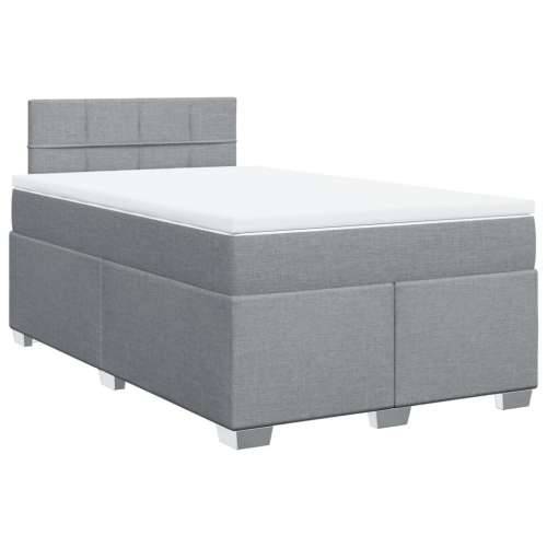 Krevet s oprugama i madrac svjetlosivi 120 x 200cm od tkanine - Svjetlosiva 120 x 200 cm Blok s kvadratima Cijena