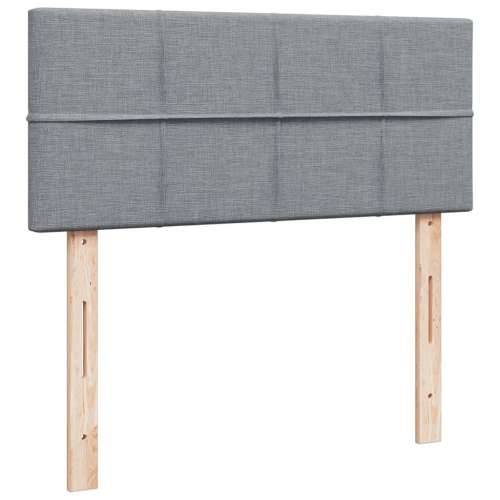 Krevet s oprugama i madrac svjetlosivi 120 x 200cm od tkanine - Svjetlosiva 120 x 200 cm Blok s kvadratima Cijena