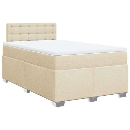 Krevet s oprugama i madracem krem 120 x 200 cm od tkanine - Krema 120 x 200 cm gumbi Cijena