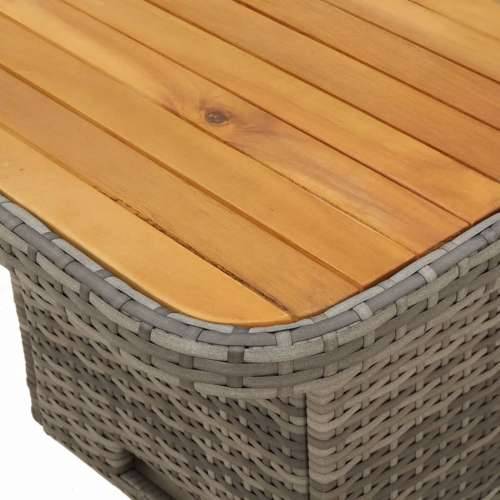 Vrtna garnitura - 3-dijelni vrtni blagovaonski set sivi od poliratana - Siva Dužina stola 80 cm 2 Cijena