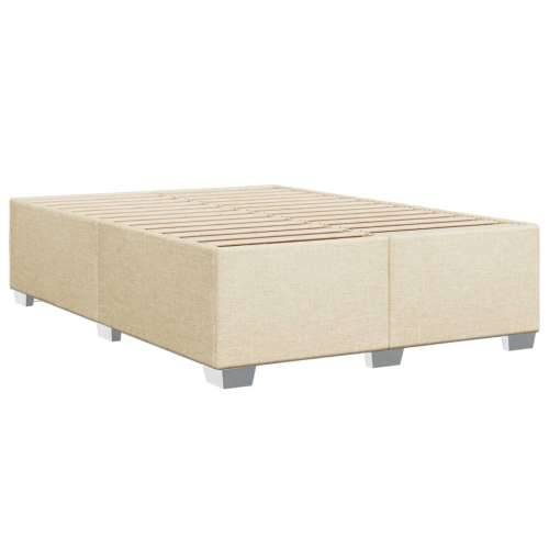 Krevet s oprugama i madracem krem 140 x 190 cm od tkanine - Krema 140 x 190 cm Gladak dizajn Cijena