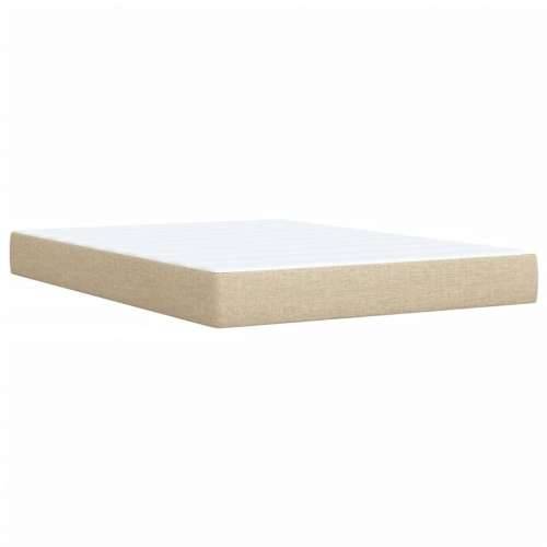 Krevet s oprugama i madracem krem 140 x 190 cm od tkanine - Krema 140 x 190 cm Gladak dizajn Cijena