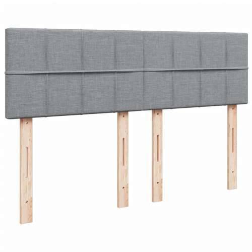 Krevet s oprugama i madracem svjetlosivi 140x190 cm od tkanine - Svjetlosiva 140 x 190 cm Blok s kvadratima Cijena
