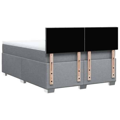 Krevet s oprugama i madracem svjetlosivi 140x190 cm od tkanine - Svjetlosiva 140 x 190 cm Blok s kvadratima Cijena