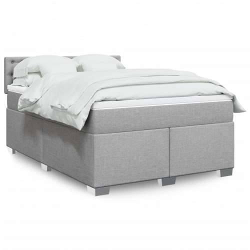 Krevet s oprugama i madracem svjetlosivi 140x190 cm od tkanine - Svjetlosiva 140 x 190 cm gumbi Cijena