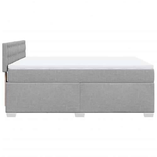 Krevet s oprugama i madracem svjetlosivi 140x190 cm od tkanine - Svjetlosiva 140 x 190 cm gumbi Cijena