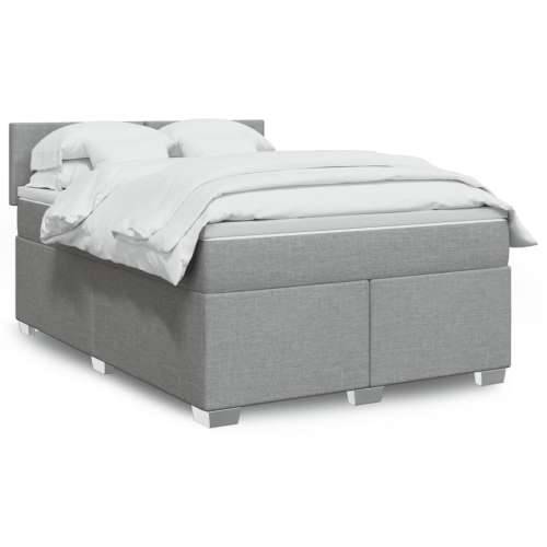 Krevet box spring s madracem svjetlosivi 140x200 cm od tkanine - Svjetlosiva 140 x 200 cm Gladak dizajn Cijena