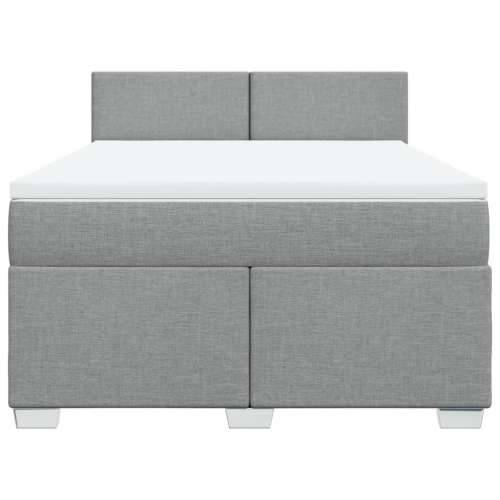 Krevet box spring s madracem svjetlosivi 140x200 cm od tkanine - Svjetlosiva 140 x 200 cm Gladak dizajn Cijena