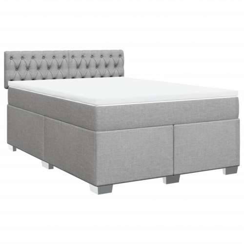 Krevet box spring s madracem svjetlosiva 160x200 cm tkanina - Svjetlosiva 160 x 200 cm Dizajn s gumbima Cijena