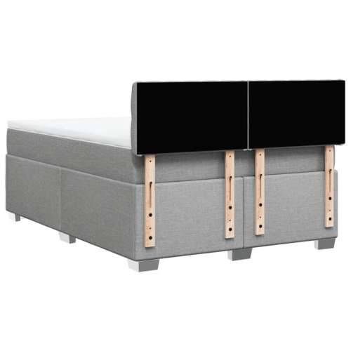 Krevet box spring s madracem svjetlosiva 160x200 cm tkanina - Svjetlosiva 160 x 200 cm Dizajn s gumbima Cijena