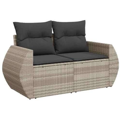 Vrtna garnitura - 7-dijelni set vrtnih sofa svjetlosivi od poliratana - Svjetlosiva Sa stolom 1 Cijena