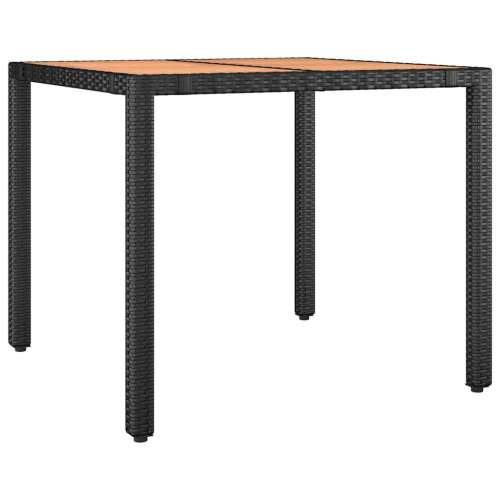 5-dijelni vrtni bistro set od poliratana s jastucima crni - 90 x 90 x 75 cm Sa naslonom za noge 4 Cijena
