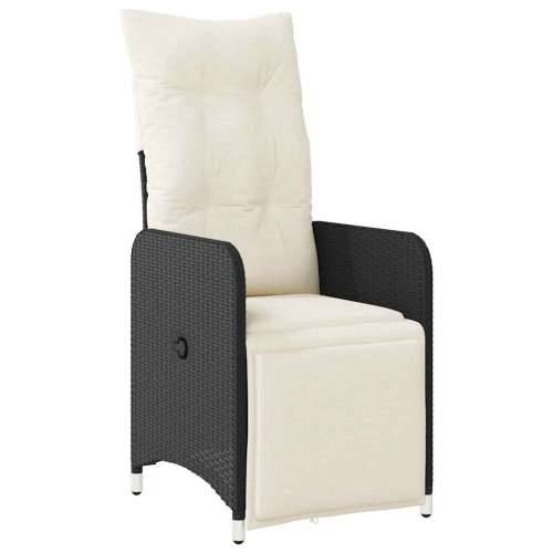 5-dijelni vrtni bistro set od poliratana s jastucima crni - 90 x 90 x 75 cm Sa naslonom za noge 4 Cijena