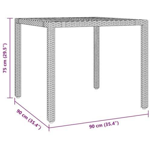 3-dijelni vrtni bistro set od poliratana s jastucima bež - 90 x 90 x 75 cm Bez naslona za noge 2 Cijena