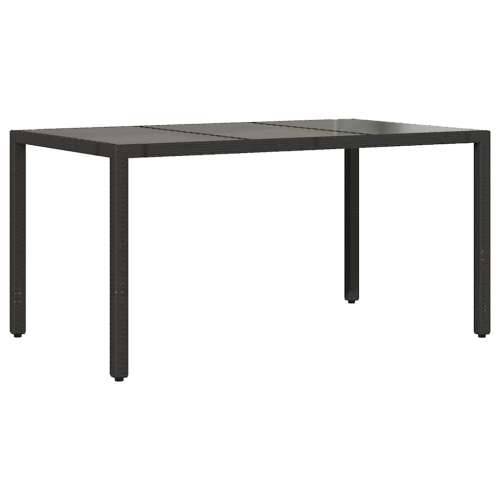 7-dijelni vrtni bistro set od poliratana s jastucima crni - 150 x 90 x 75 cm Stakl 6 Cijena