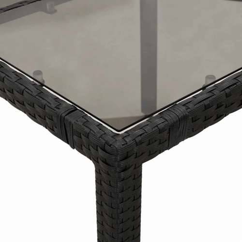7-dijelni vrtni bistro set od poliratana s jastucima crni - 150 x 90 x 75 cm Stakl 6 Cijena