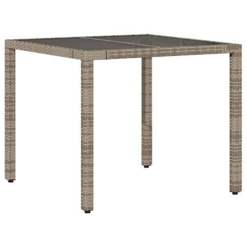 3-dijelni vrtni bistro set od poliratana s jastucima sivi - 90 x 90 x 75 cm Stakl 2 Cijena