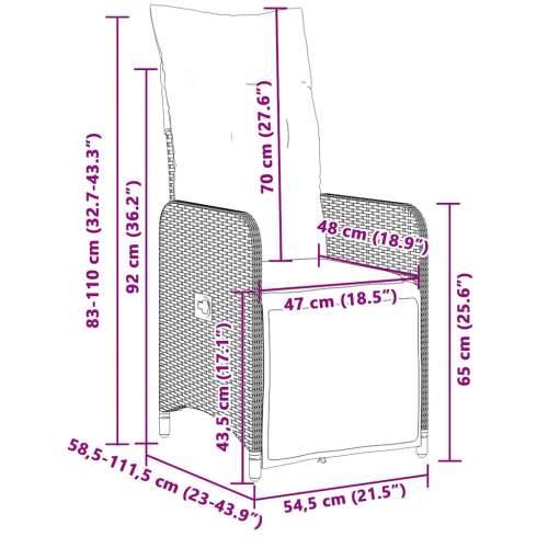 3-dijelni vrtni bistro set od poliratana s jastucima sivi - 90 x 90 x 75 cm Stakl 2 Cijena