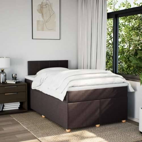 Krevet box spring s madracem tamnosmeđi 120 x 190 cm od tkanine - Tamno smeđa 120 x 190 cm Blok s kvadratima Cijena