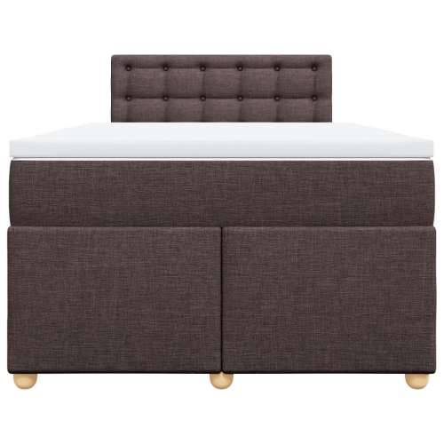 Krevet box spring s madracem tamnosmeđi 120 x 190 cm od tkanine - Tamno smeđa 120 x 190 cm gumbi Cijena