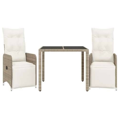3-dijelni vrtni bistro set od poliratana s jastucima smeđi - 90 x 90 x 75 cm 2 Cijena