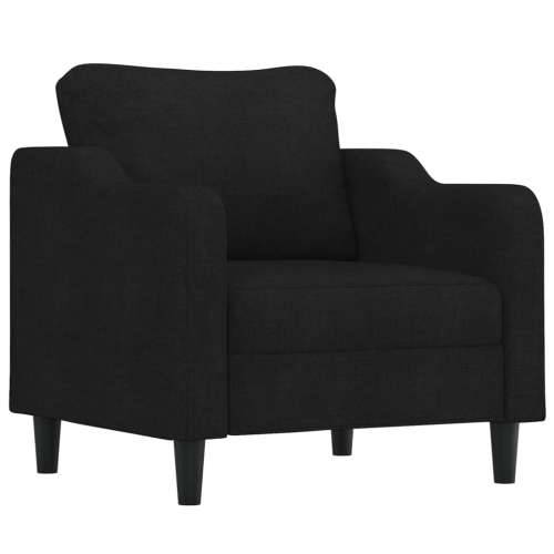 4-dijelni set sofa s jastucima crni od tkanine - Crna s jastučićima i tabureom Cijena