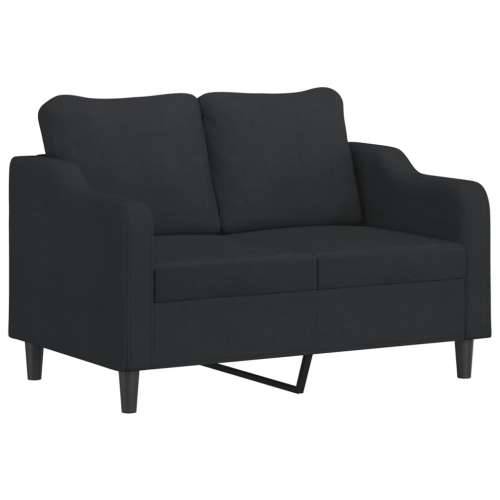 4-dijelni set sofa s jastucima crni od tkanine - Crna s jastučićima i tabureom Cijena