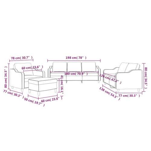 4-dijelni set sofa s jastucima crni od tkanine - Crna s jastučićima i tabureom Cijena