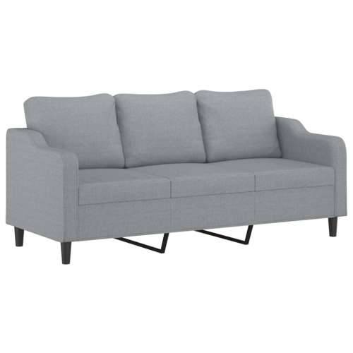 4-dijelni set sofa s jastucima svjetlosivi od tkanine - Svjetlosiva s jastucima i tabureom Cijena
