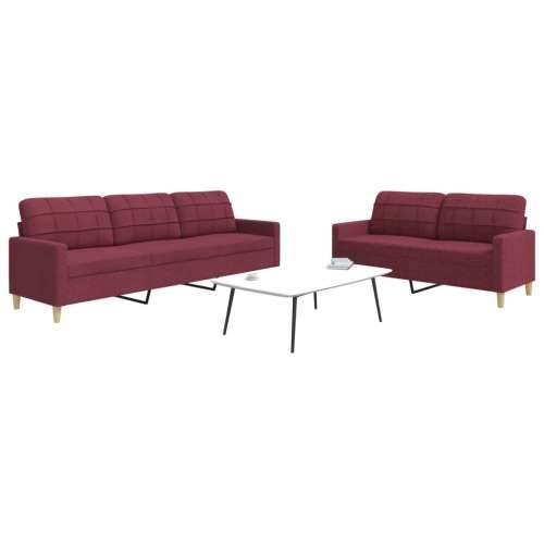2-dijelni set sofa crvena boja vina od tkanine - boja crnog vina Bez oslonca za noge Cijena