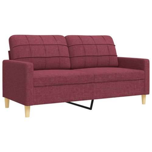 2-dijelni set sofa crvena boja vina od tkanine - boja crnog vina Bez oslonca za noge Cijena